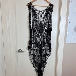 Elegant Black Lace Swim Coverup (B)
